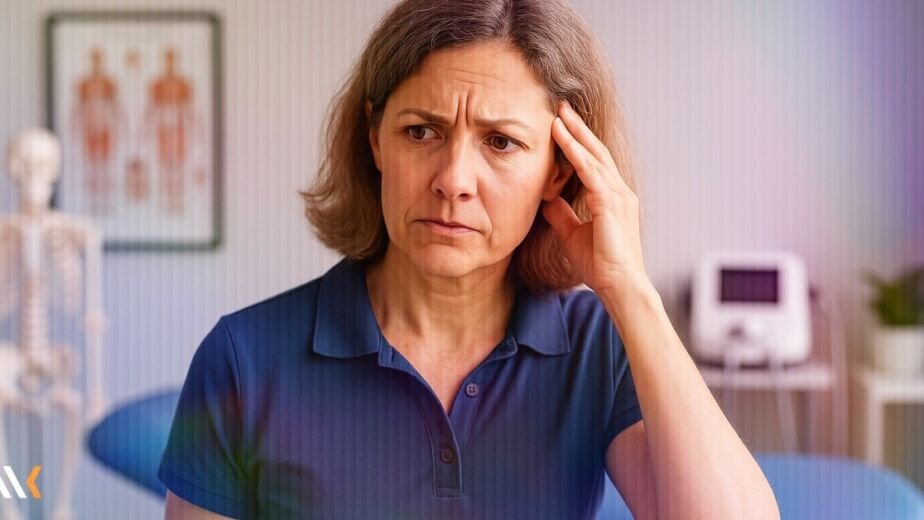 Person experiencing discomfort in therapy setting.